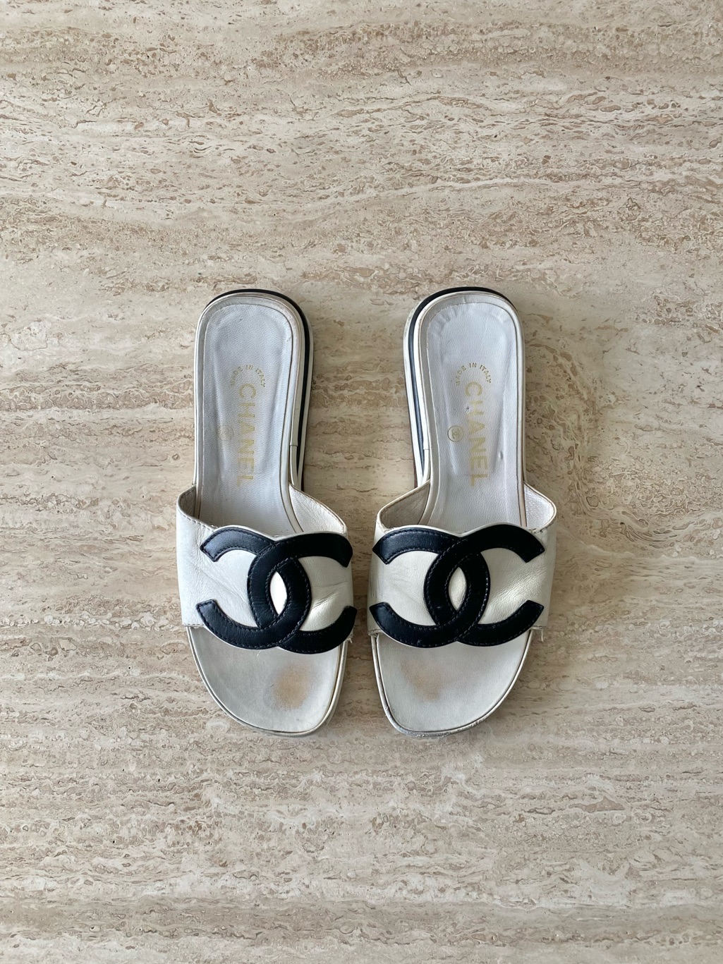 Vintage Chanel Cc Mule Sandals